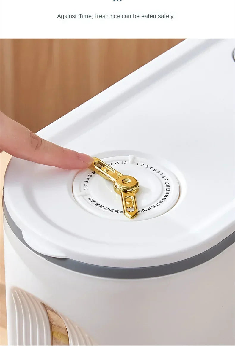 Large Capacity Rice Dispenser Kitchen Grain Container Moisture Proof Cereal Storage Box