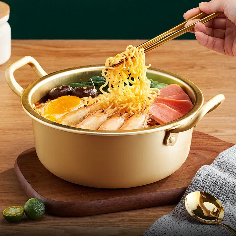 Korean Ramen Cooking Pot Double Ear Soup Pot - Gas Stove Compatible, Home Kitchen
