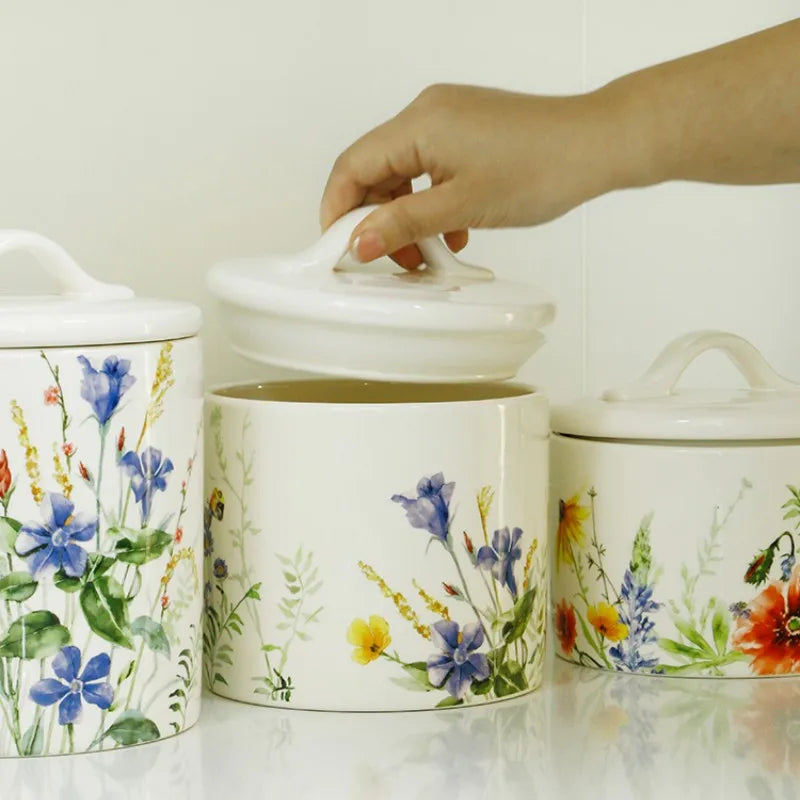 Large Silicone Sealed Flower Storage Jar, Nut & Tea Caddy, Snack Can, Sugar & Spice Canister