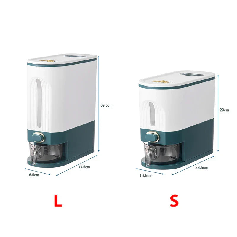 Large Capacity Rice Dispenser Kitchen Grain Container Moisture Proof Cereal Storage Box