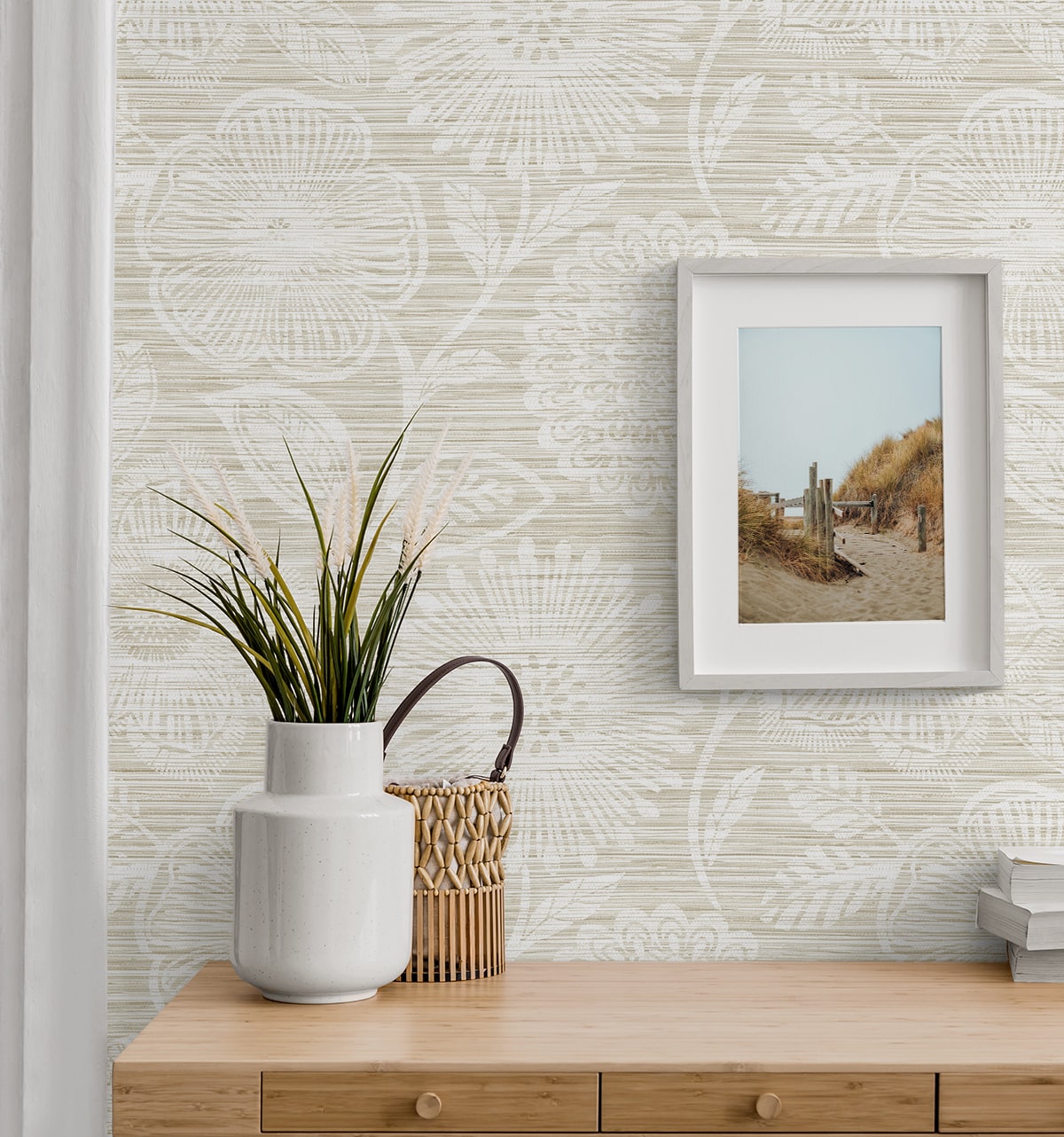 Faux Grass Floral Peel and Stick Removable Wallpaper