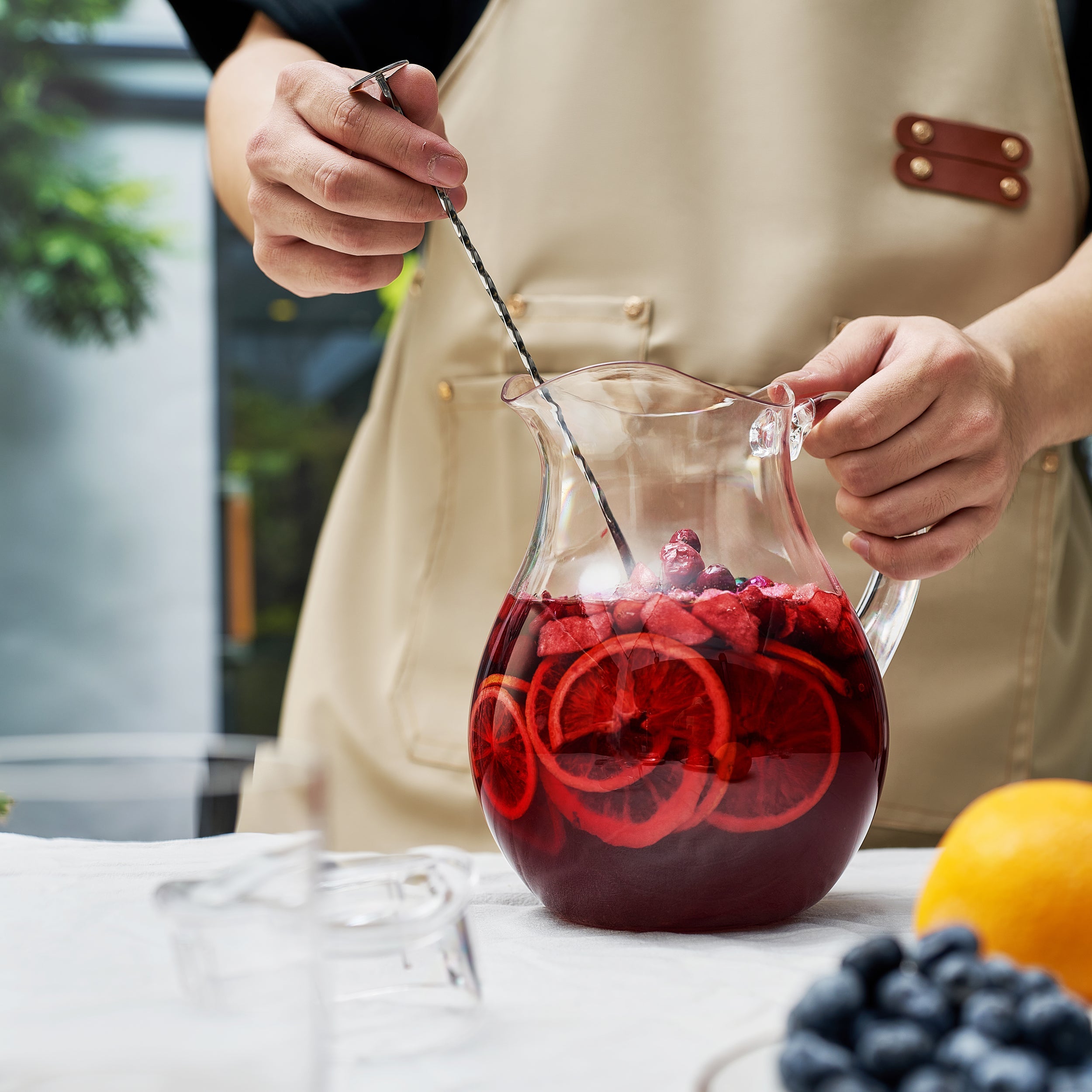 Sangria Drink Mix Acrylic Beverage Pitcher With Lid 72 Oz Homemade Make Your Own Sangria Dried Fruit