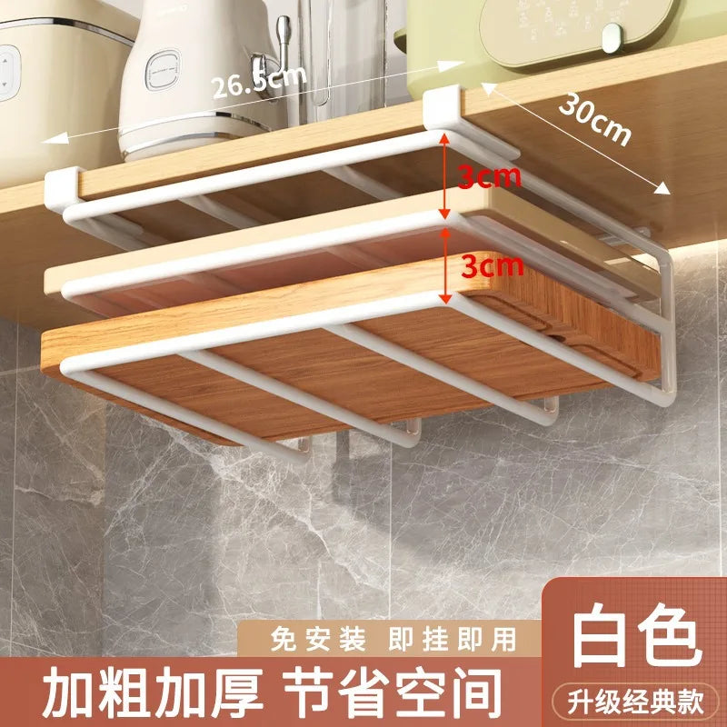 Kitchen Rack: Cupboard Paper Towel Rags Hanger with Hooks