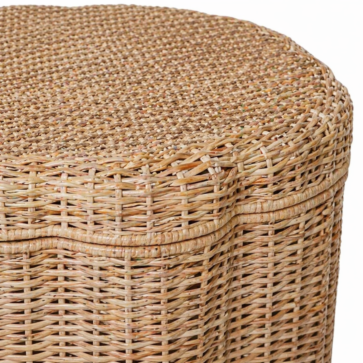 Scalloped Storage Ottoman