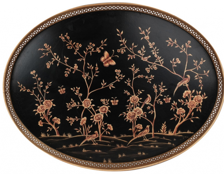 Black Round Pierced Tray