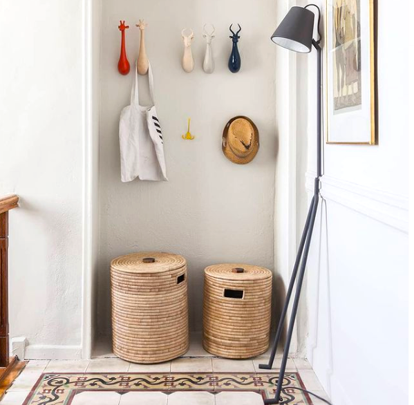 Malawi Basket with Wooden Handle - Large