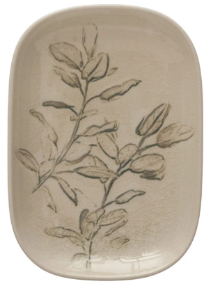 Debossed Stoneware Dish - 4 Styles