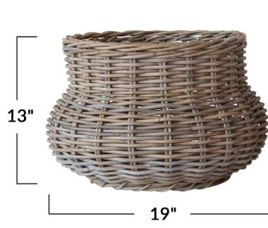 Hand-Woven Rattan Planters