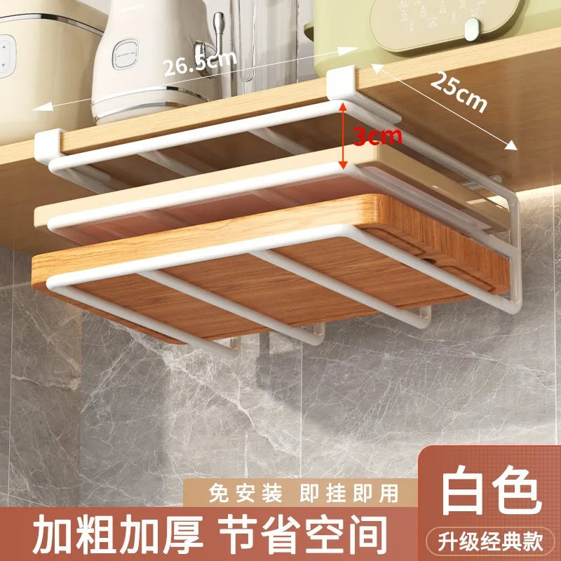 Kitchen Rack: Cupboard Paper Towel Rags Hanger with Hooks