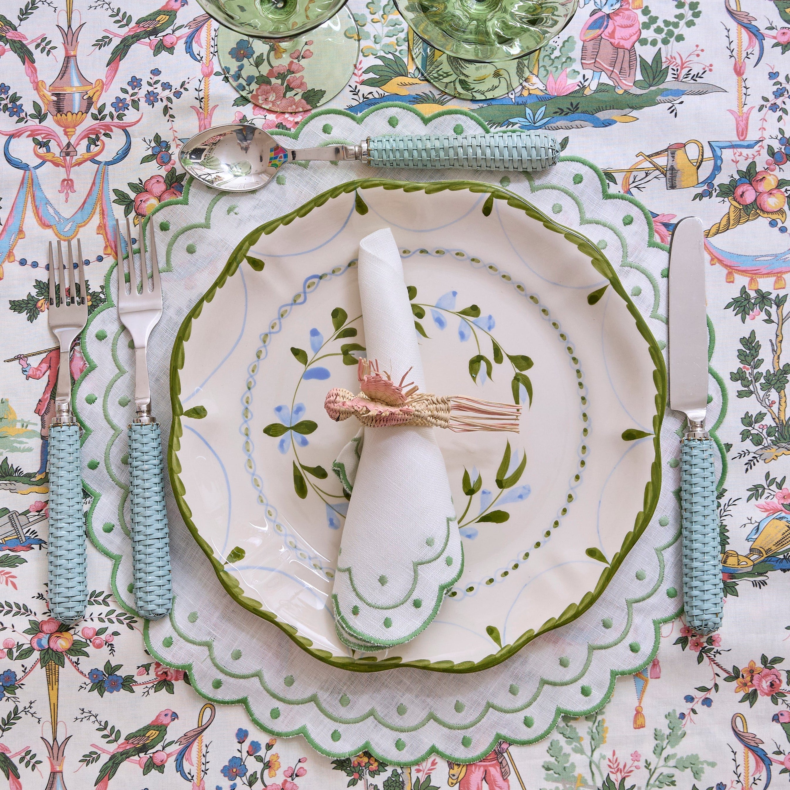 Carmen green linen placemat (set of 4)