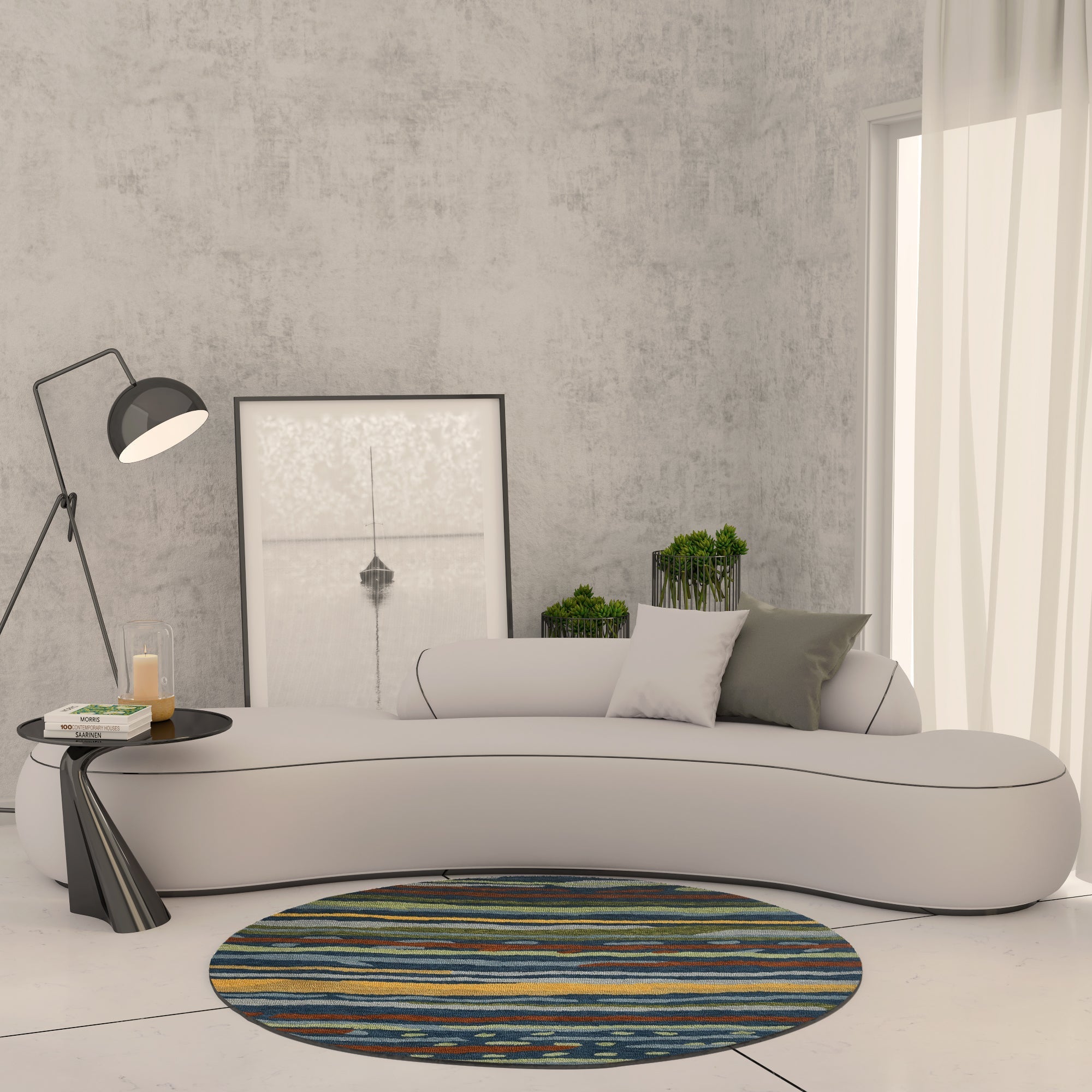 Premium Hand-Tufted Rug Made of 100% Wool - Spring Coast - 5x5 Feet