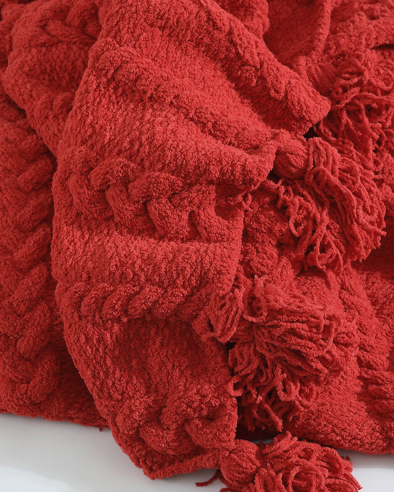 Braided Pom Pom Throw