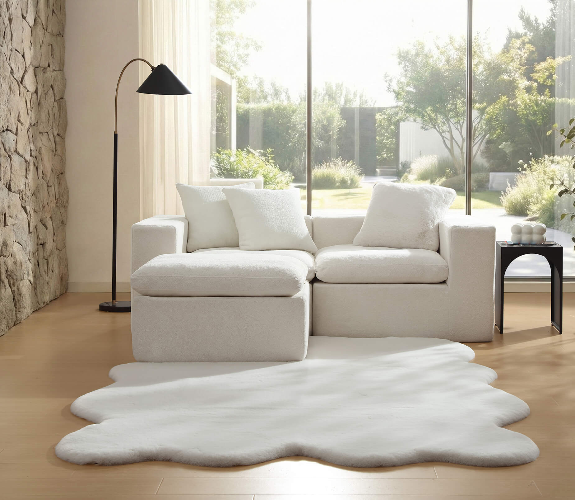 Faux Fur Throw Pillow