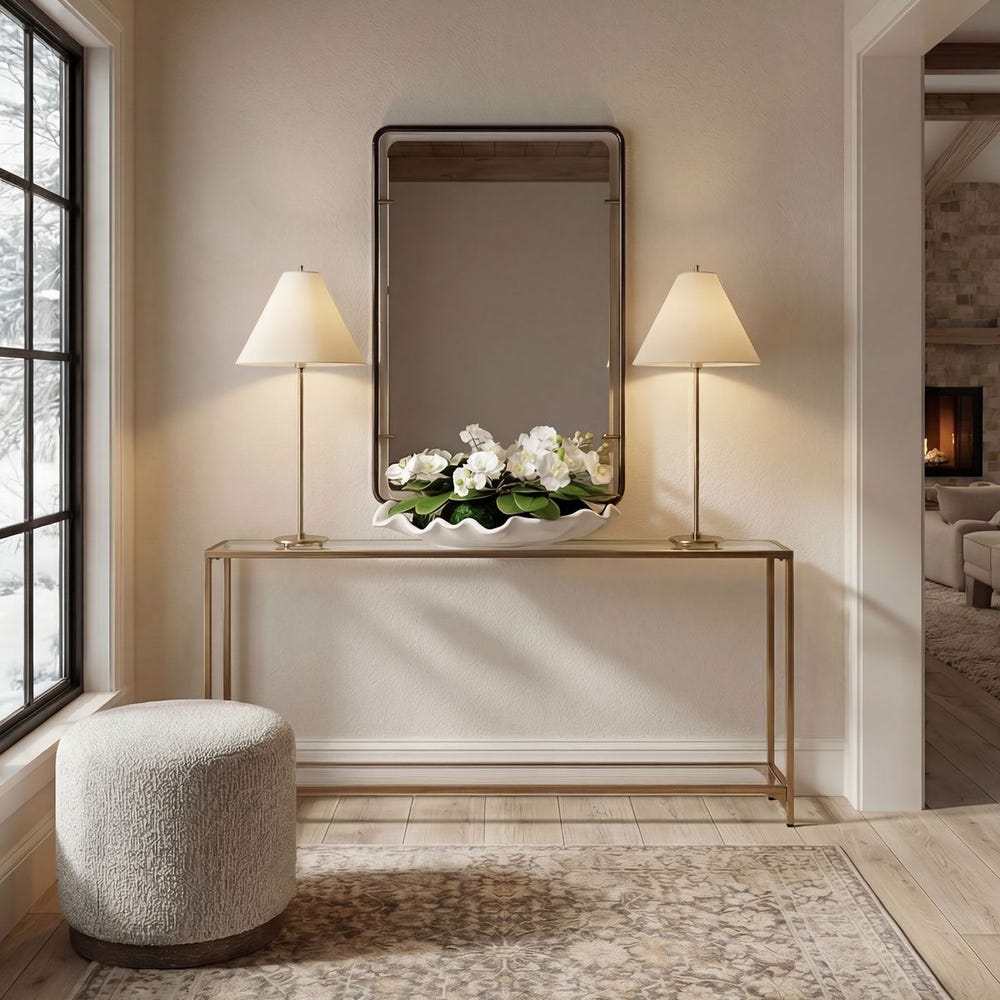 Sutton Minimalist Gold Iron Console Table