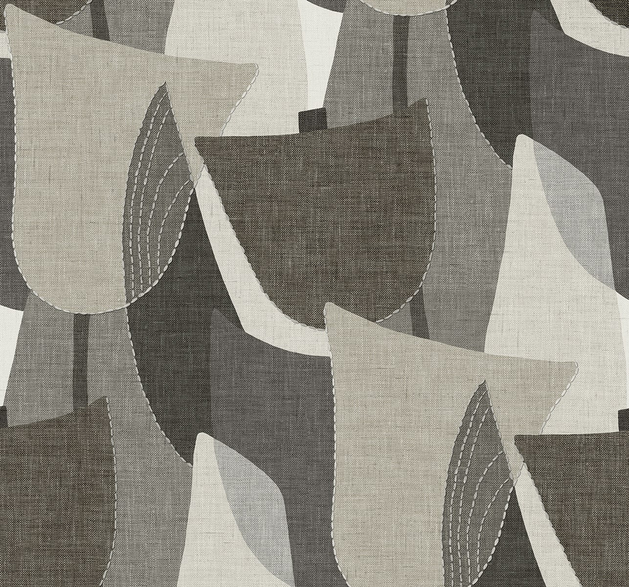 Fibers and Threads Mosley Tulips Geometric Embossed Vinyl Unpasted Wallpaper
