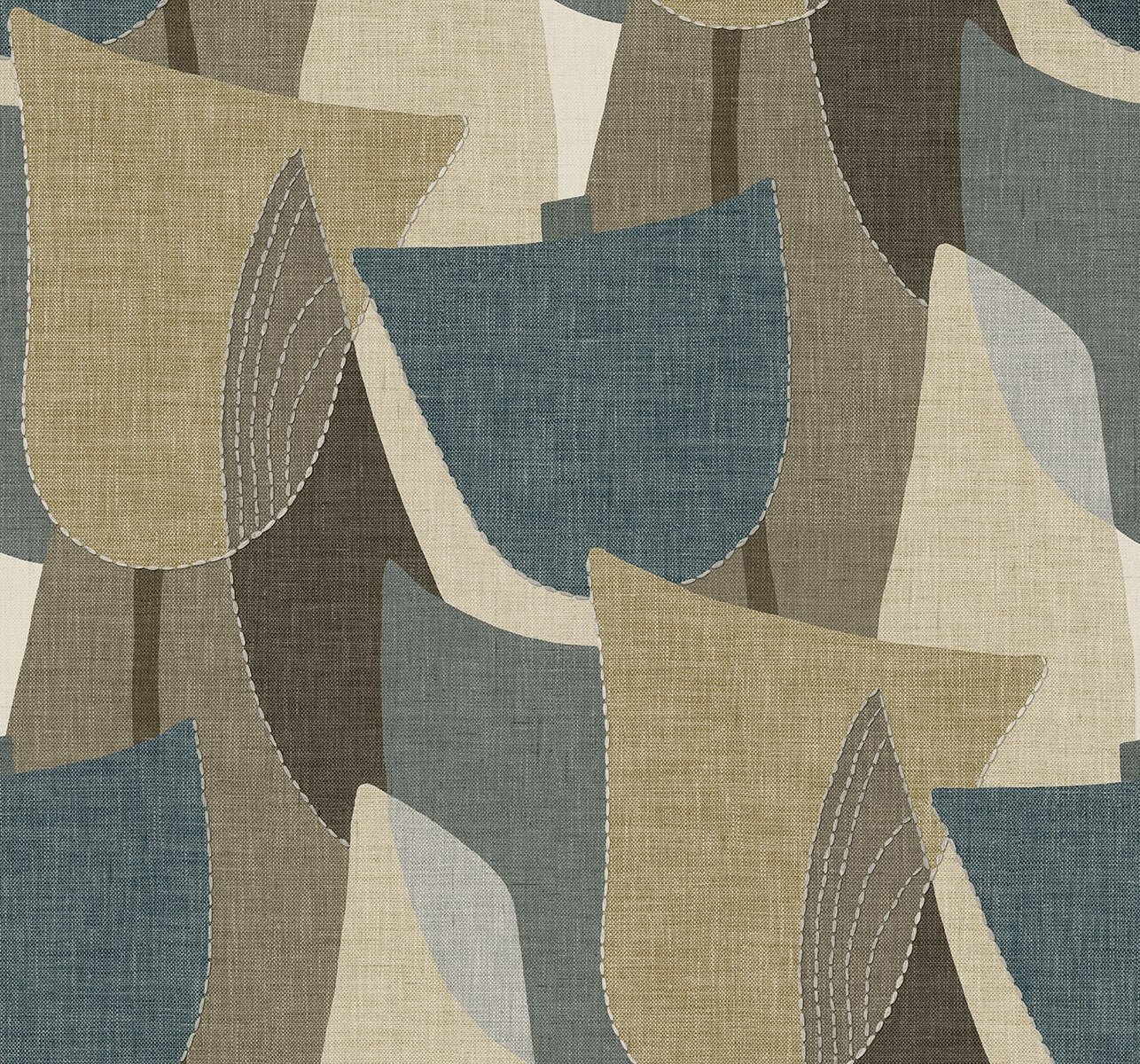 Fibers and Threads Mosley Tulips Geometric Embossed Vinyl Unpasted Wallpaper