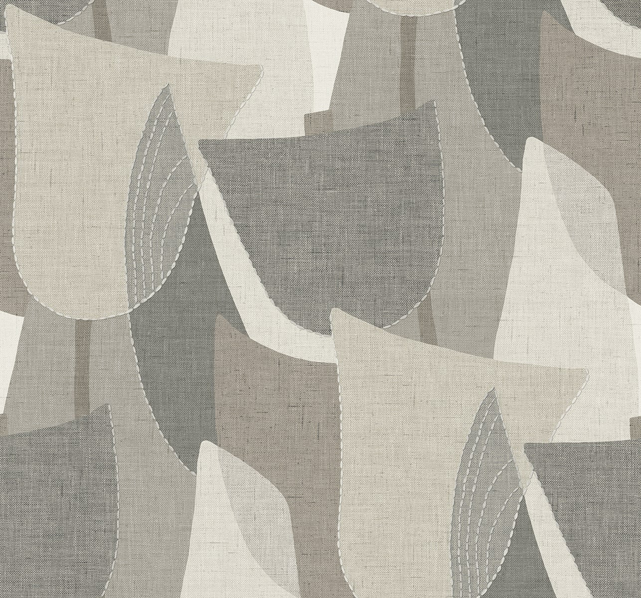 Fibers and Threads Mosley Tulips Geometric Embossed Vinyl Unpasted Wallpaper