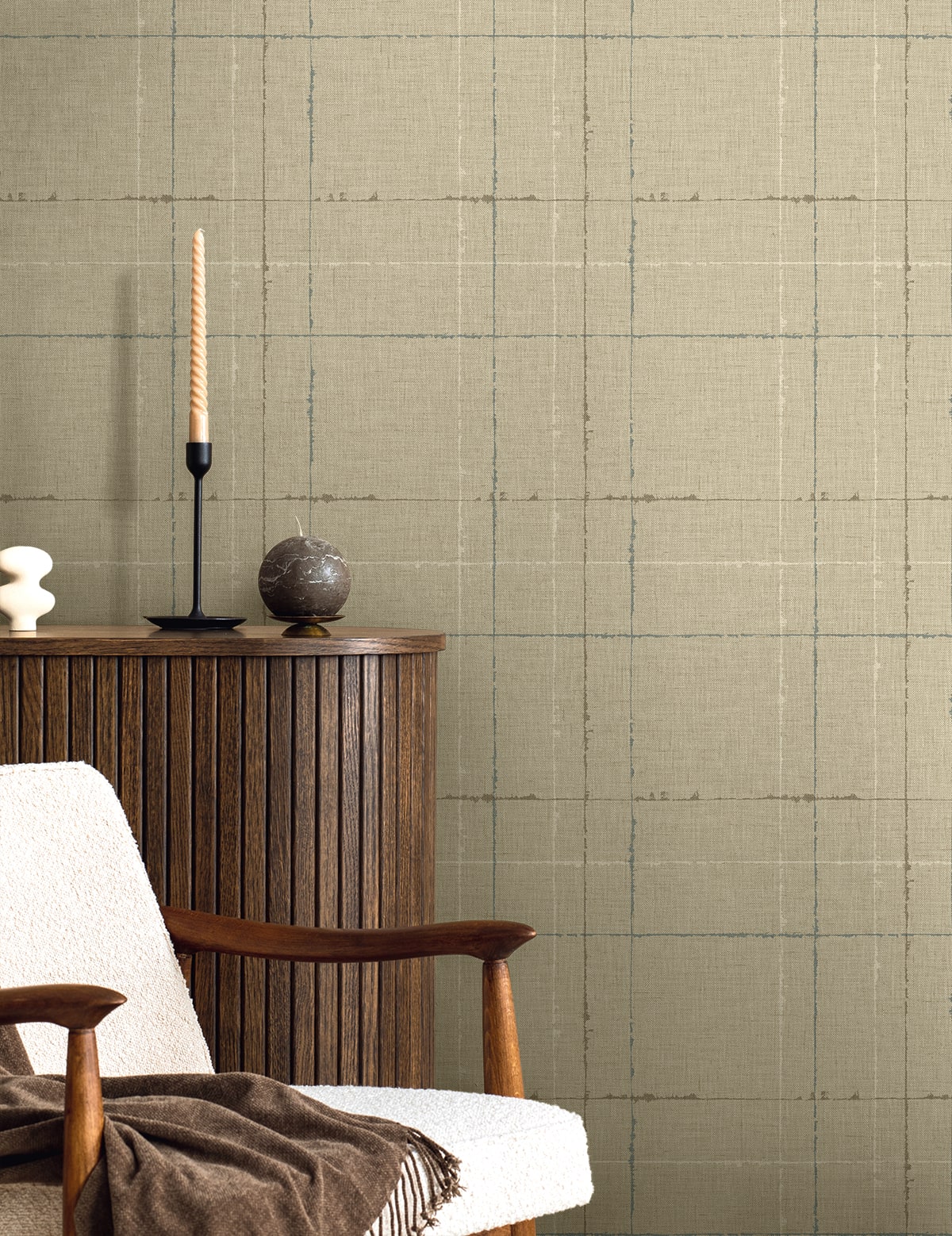 Fibers and Threads Gorton Plaid Embossed Vinyl Unpasted Wallpaper