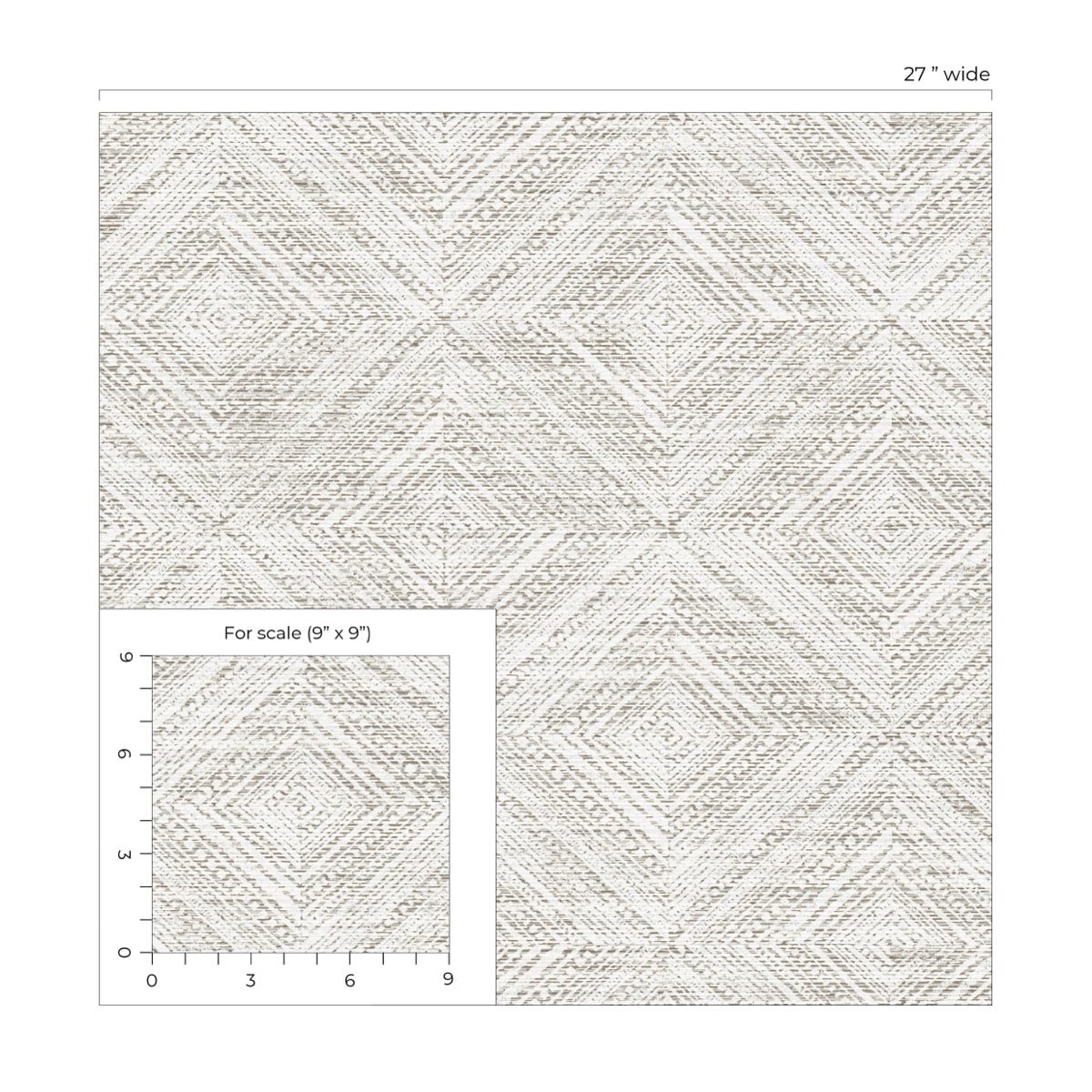 Fibers and Threads Leigh Diamond Geometric Nonwoven Unpasted Wallpaper