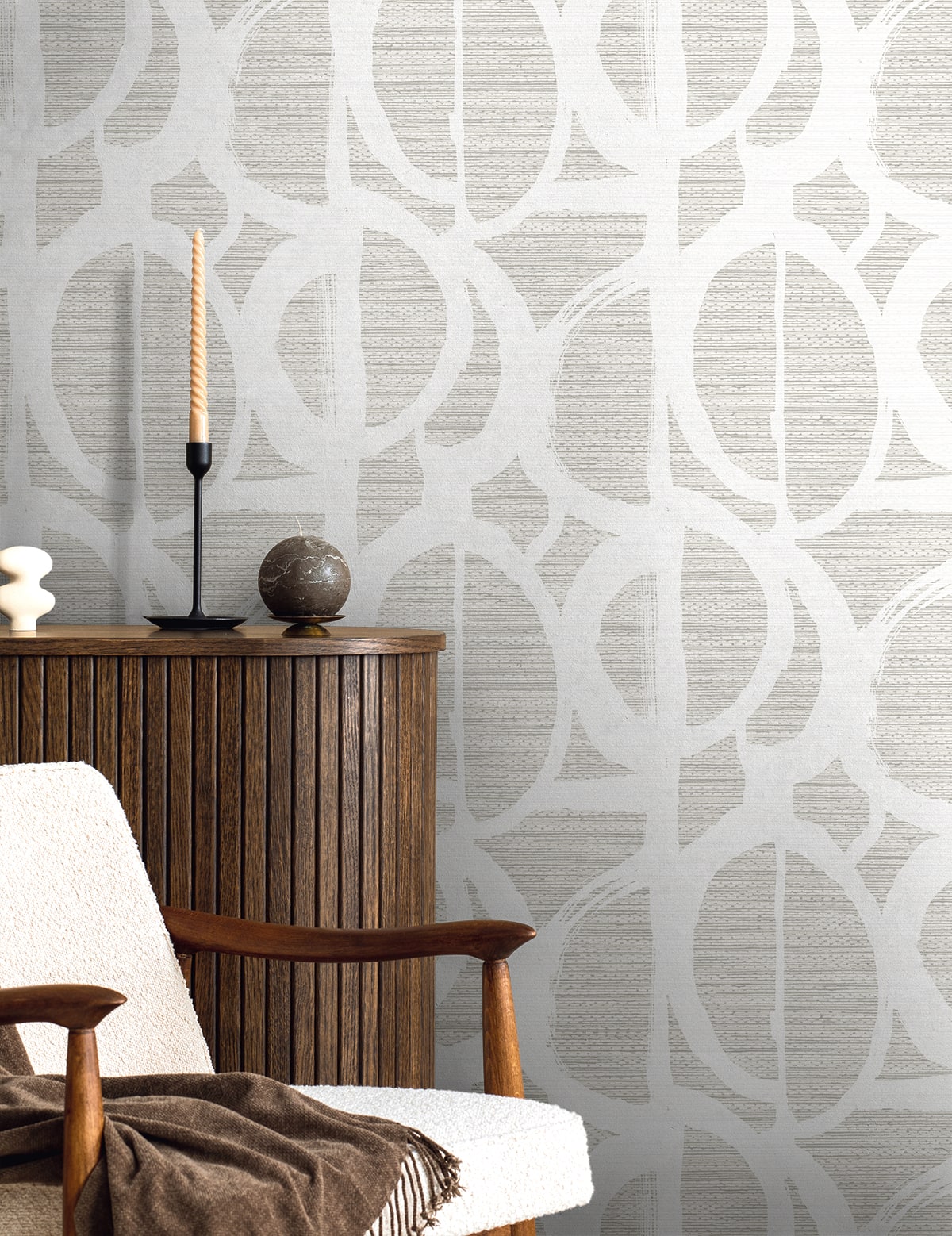 Fibers and Threads Pendelton Abstract Nonwoven Unpasted Wallpaper