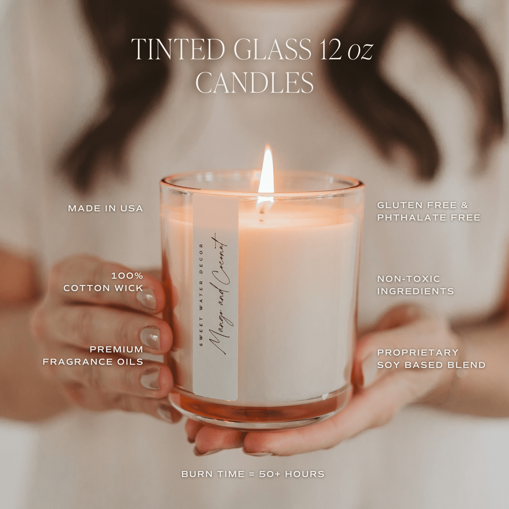 All Over Hearts Soy Candle - Tinted Glass Jar - 12 oz