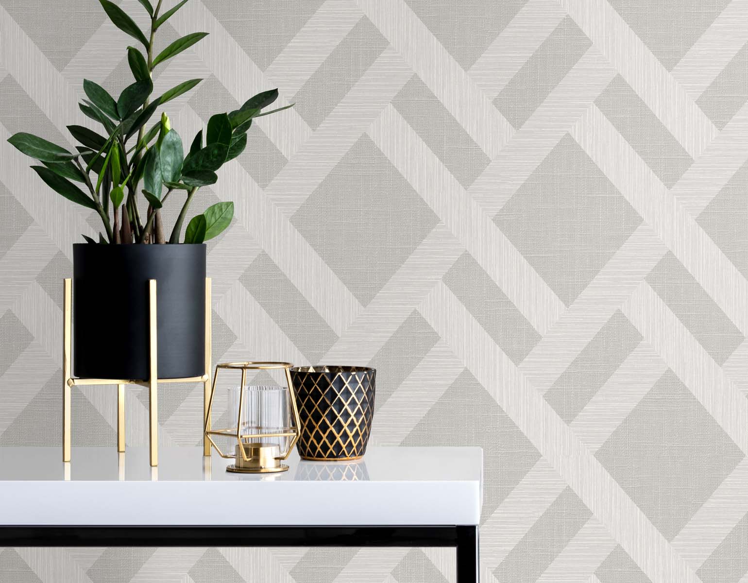 Even More Textures Linen Trellis Geometric Embossed Vinyl Unpasted Wallpaper