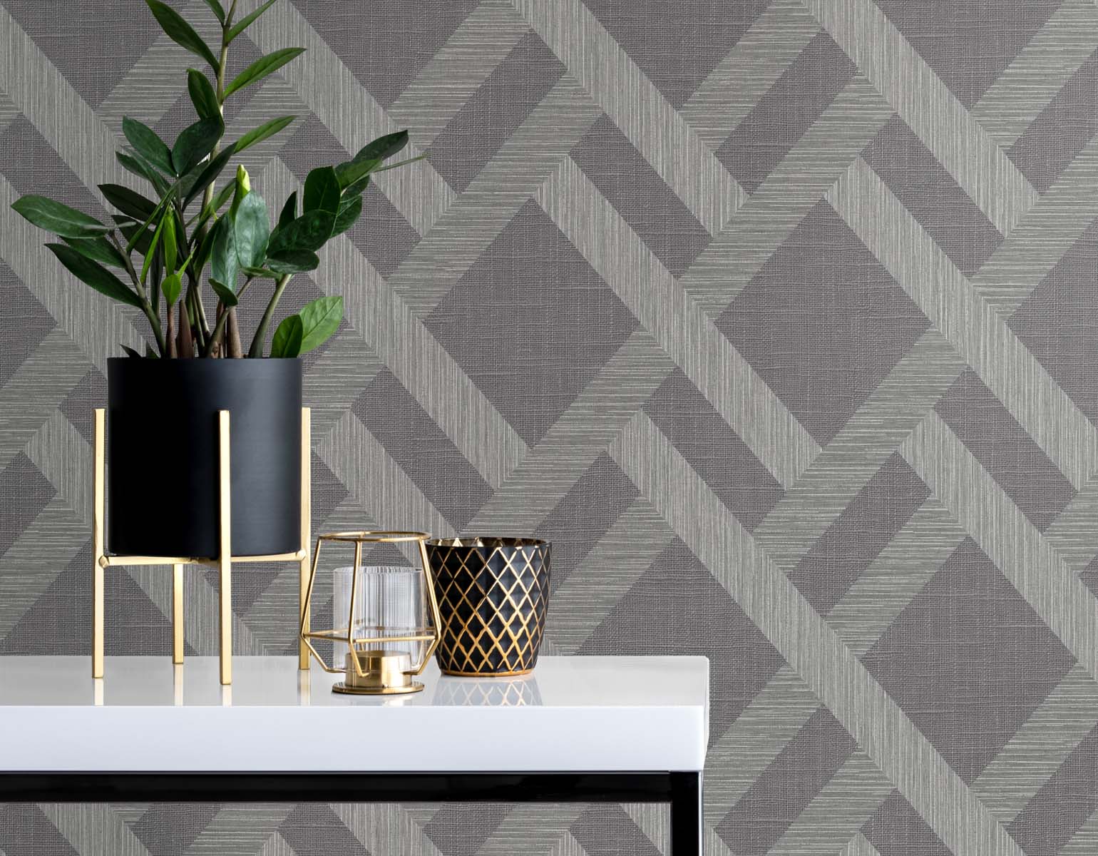 Even More Textures Linen Trellis Geometric Embossed Vinyl Unpasted Wallpaper