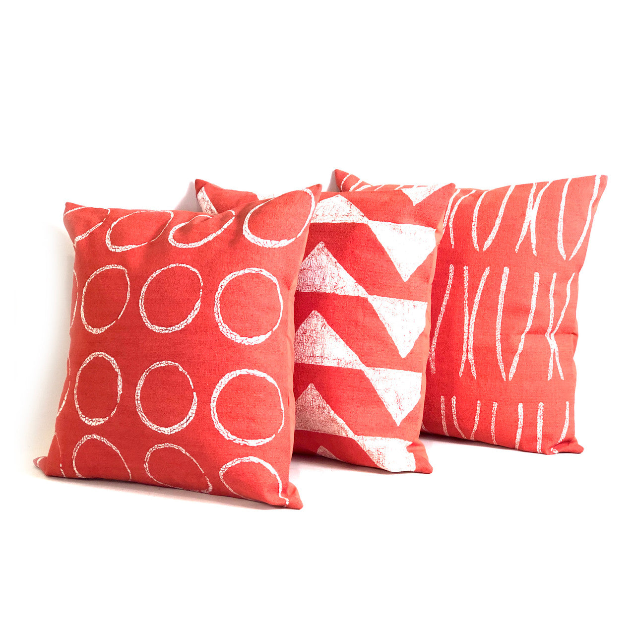 Sadza Lines Pillow Cover - Madagascar Coral