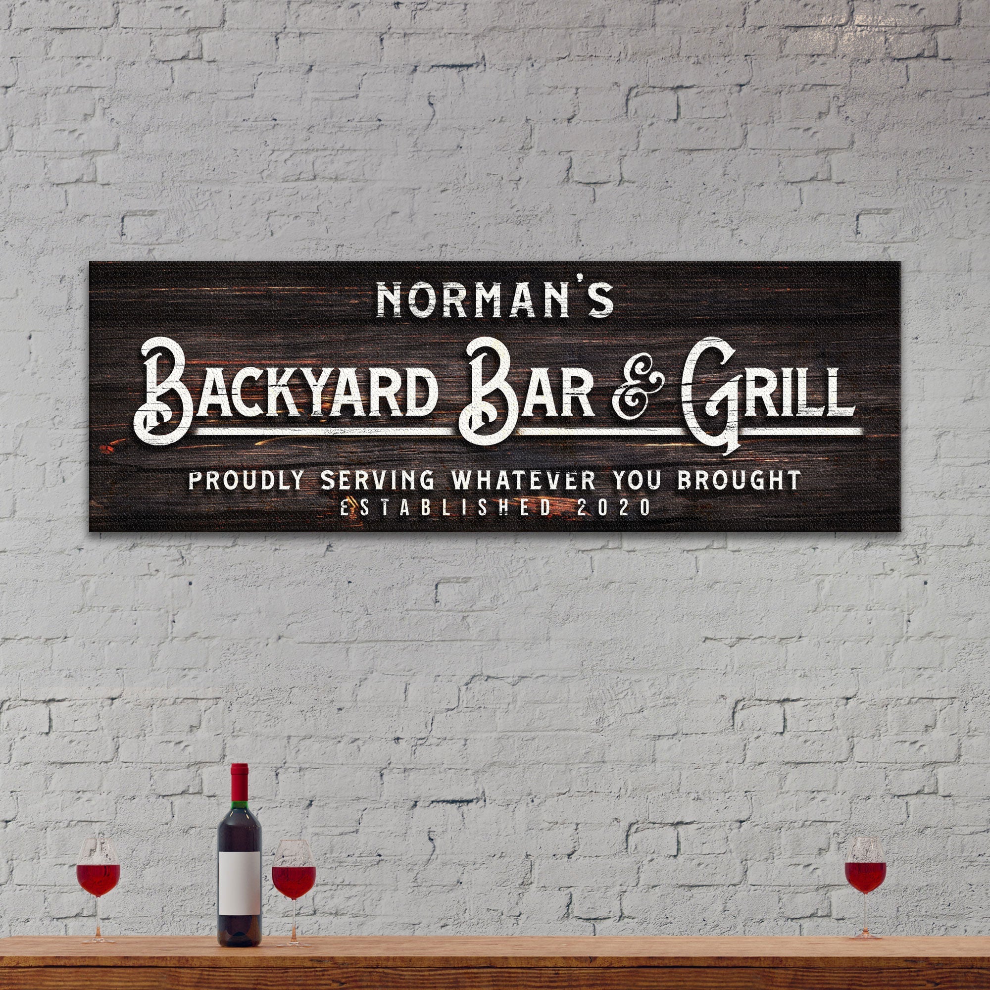 Custom Backyard Bar and Grill Sign: Custom Bar Signs for Home Bar β Perfect for Outdoor Man Cave Decor