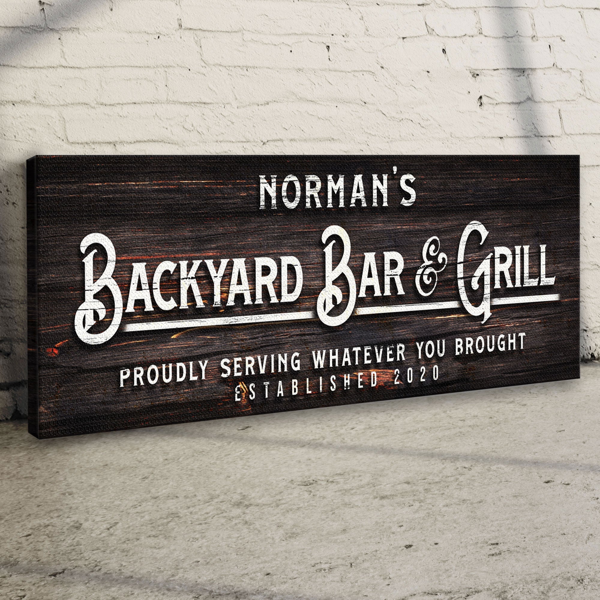 Custom Backyard Bar and Grill Sign: Custom Bar Signs for Home Bar β Perfect for Outdoor Man Cave Decor