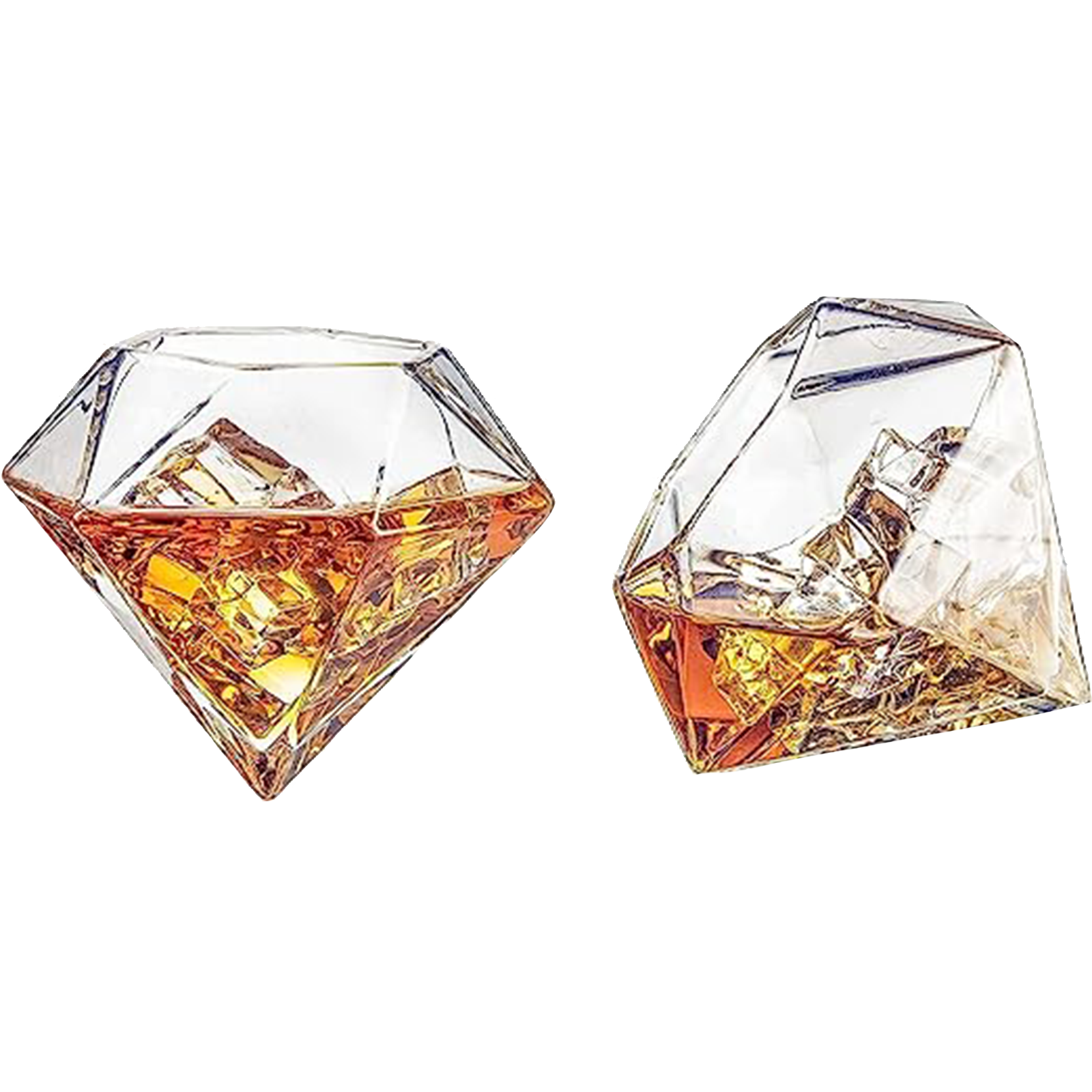 Diamond Whiskey Glasses Scotch Bourbon Or Wine Glasses Set Of 2 10 Oz Old Fashion El