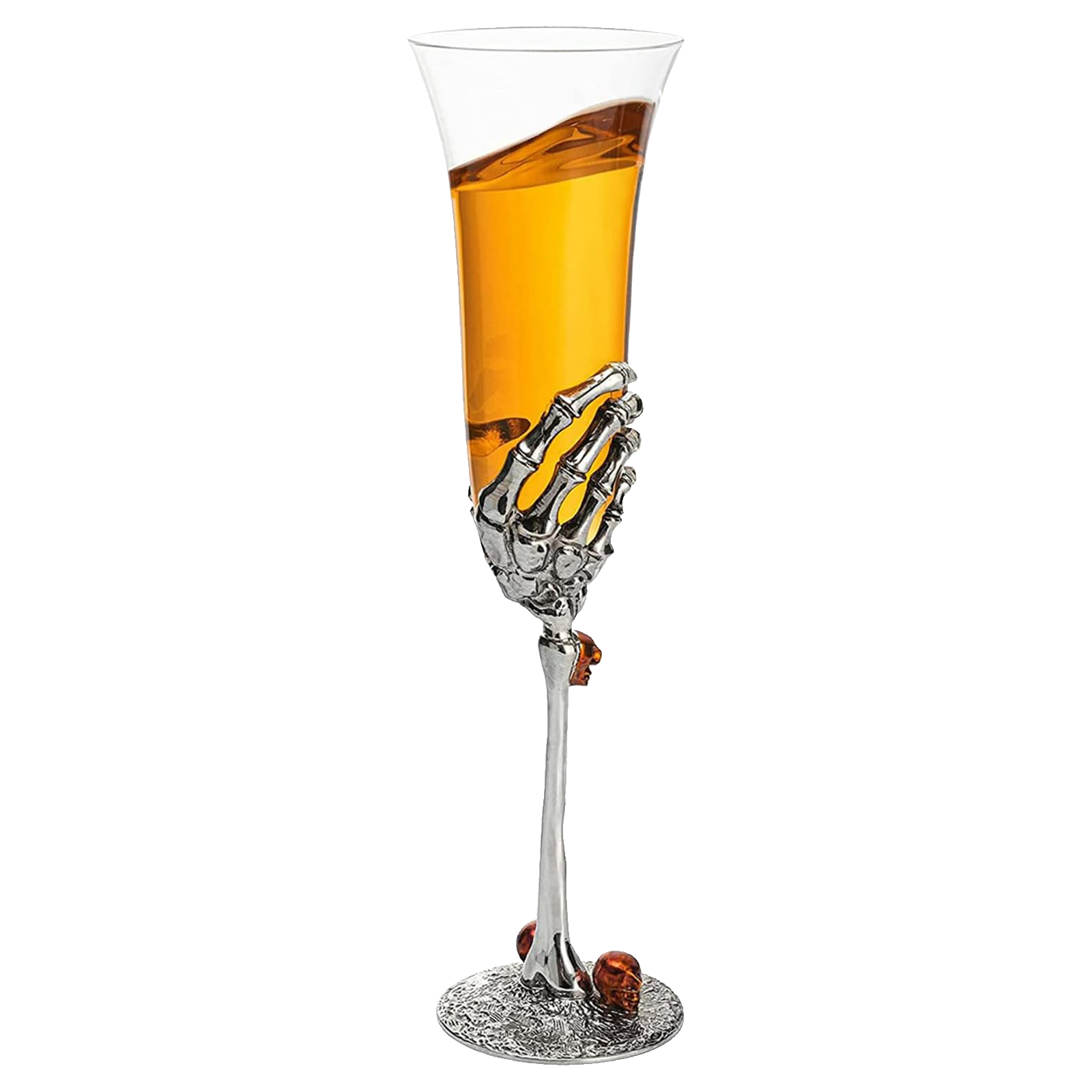 Stemmed Single Skeleton Champagne Glasses Single Glass 7OZ Skeleton Glasses 9 H Goth