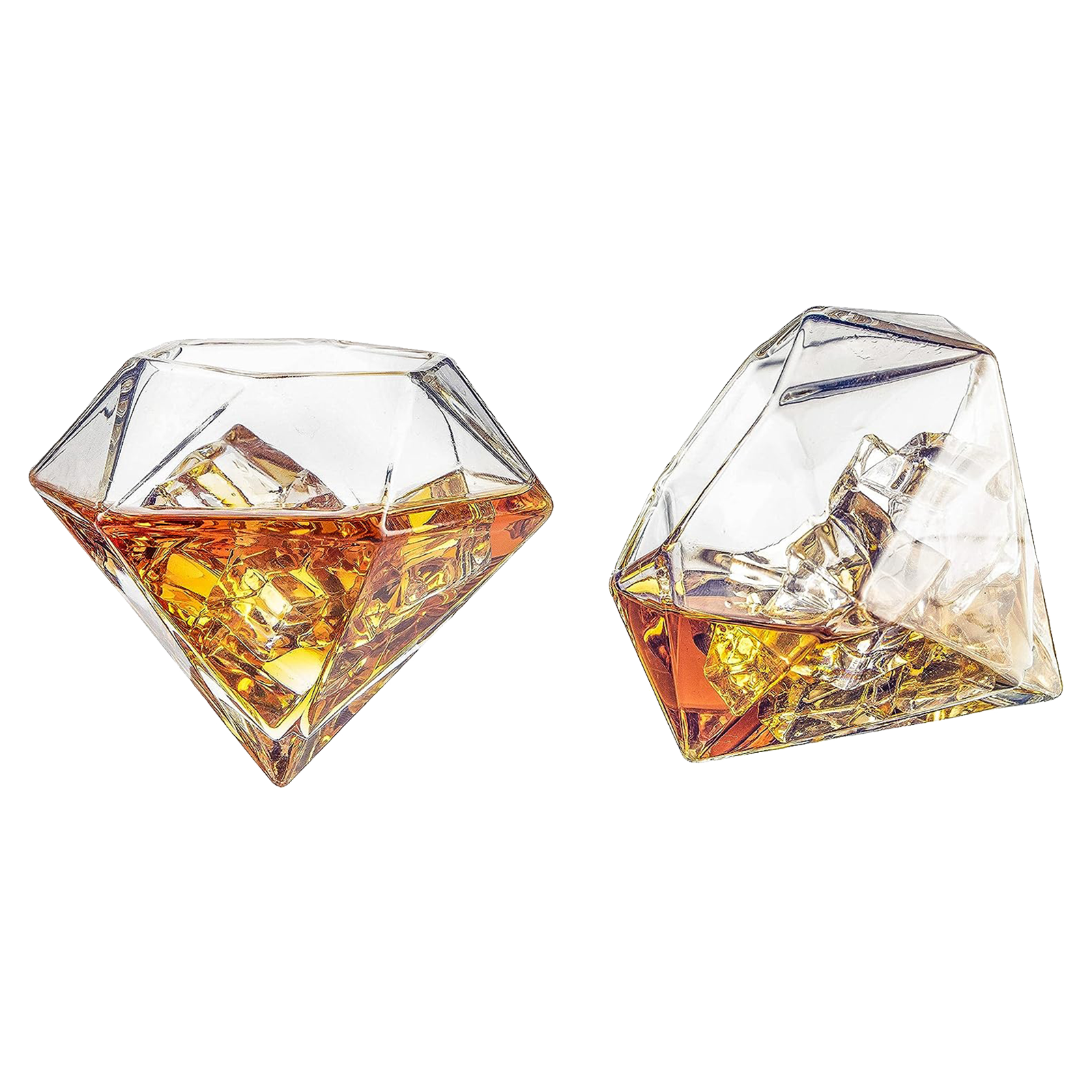 Set Of 4 Diamond Whiskey Wine Glasses 10OZ Wine Whiskey Water Diamond Shaped Diamonds Collection Spa