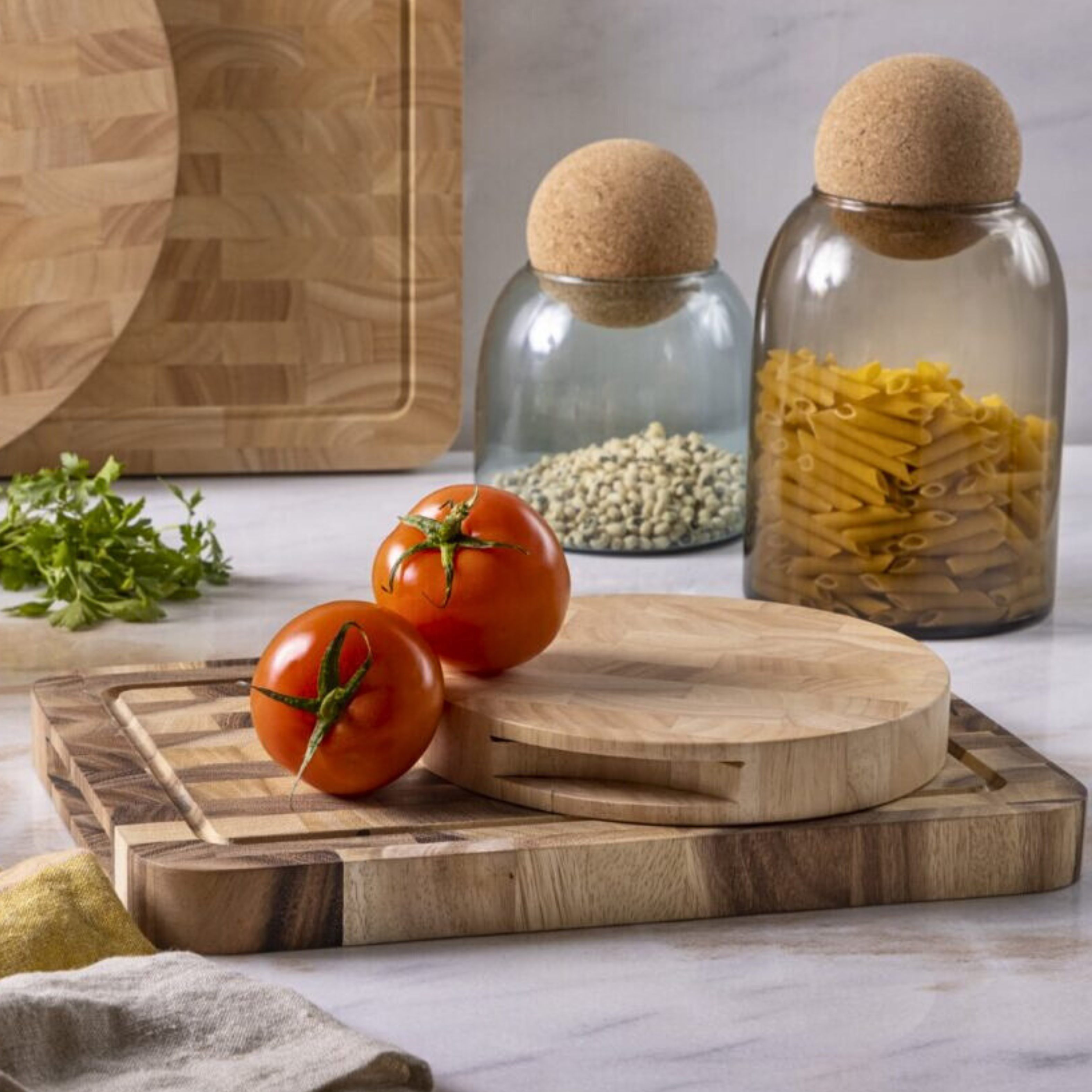 Rubberwood End Grain Rectangular Cutting Board, Medium