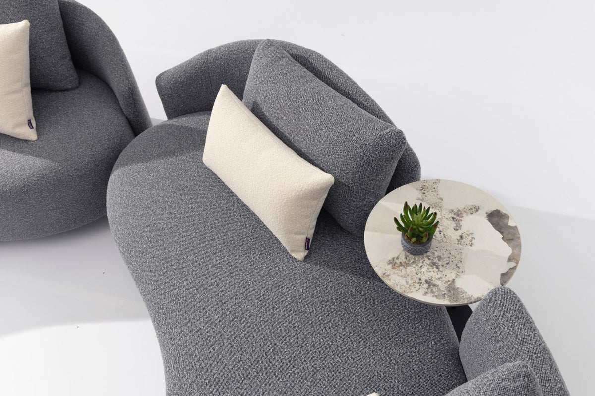 Serene Outdoor Modern Sofa - 83", Gray Bouclé All-Weather