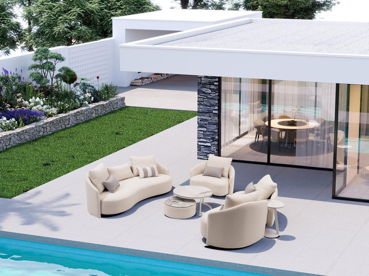 Serene Outdoor 6-Piece Lounge Set – 2-Sofas, Arm chair and Table Set