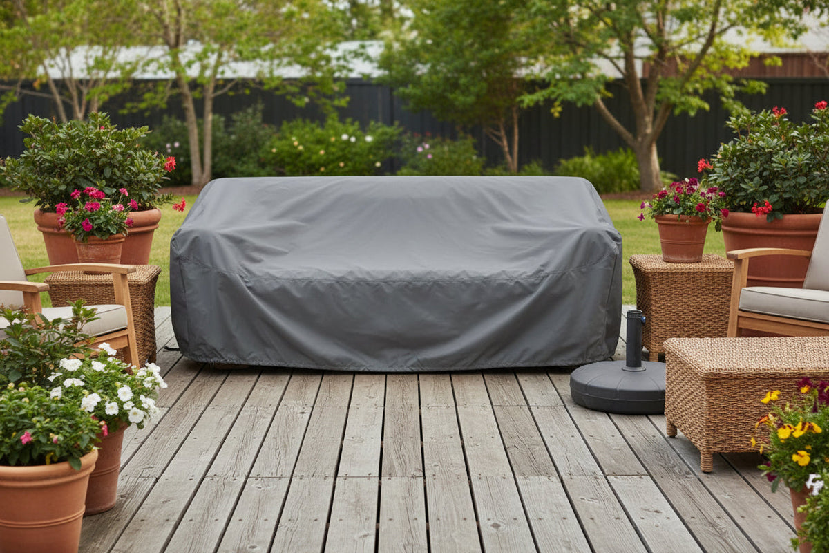 Serene Outdoor Sofa 91" – Cream Bouclé All-Weather