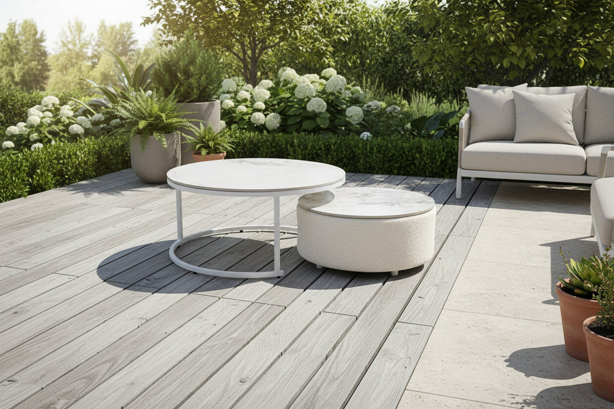 Serence Outdoor Modern Coffee Table - White