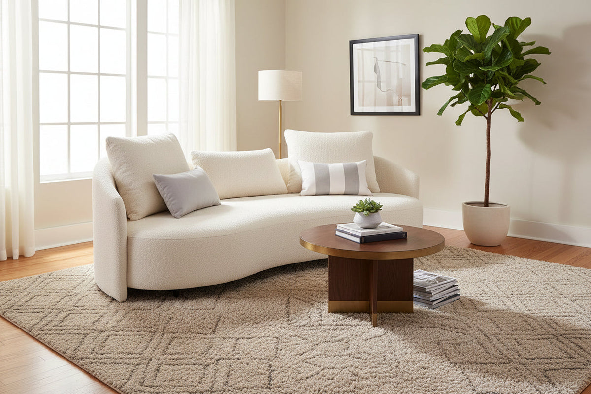 Serene Outdoor Sofa 91" – Cream Bouclé All-Weather
