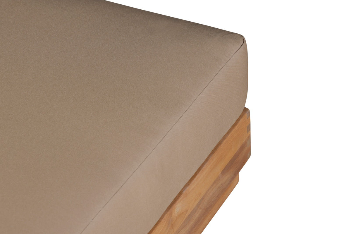 Imperial Grove Outdoor Solid Teak Wood Ottoman Upholstered Cushion