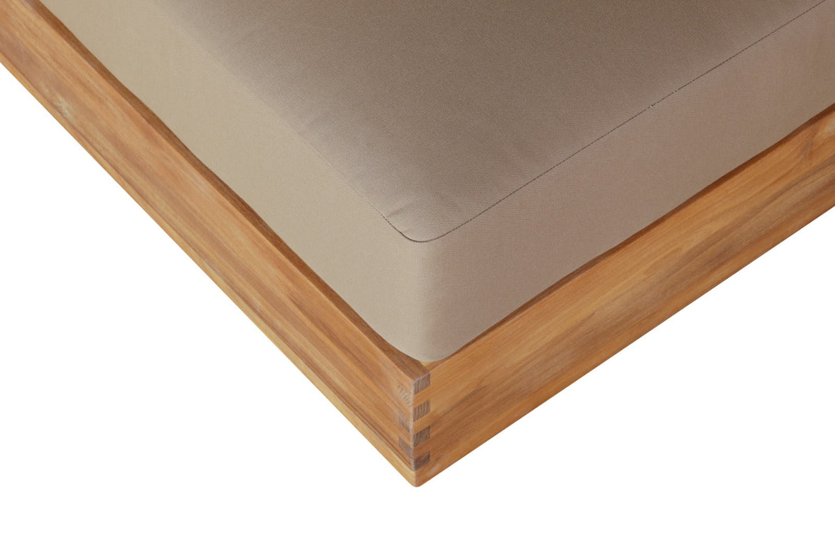 Imperial Grove Outdoor Solid Teak Wood Ottoman Upholstered Cushion