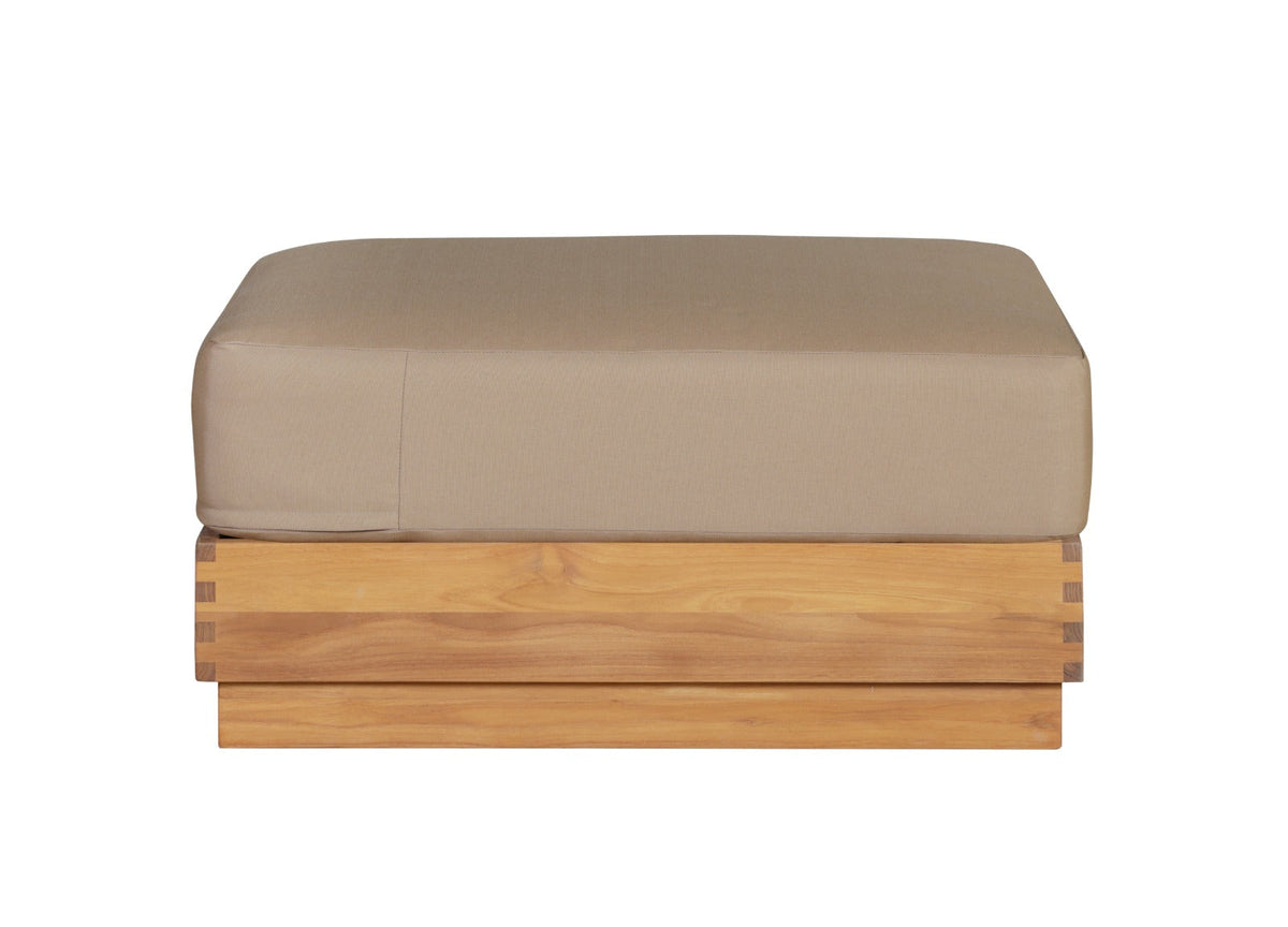 Imperial Grove Outdoor Solid Teak Wood Ottoman Upholstered Cushion