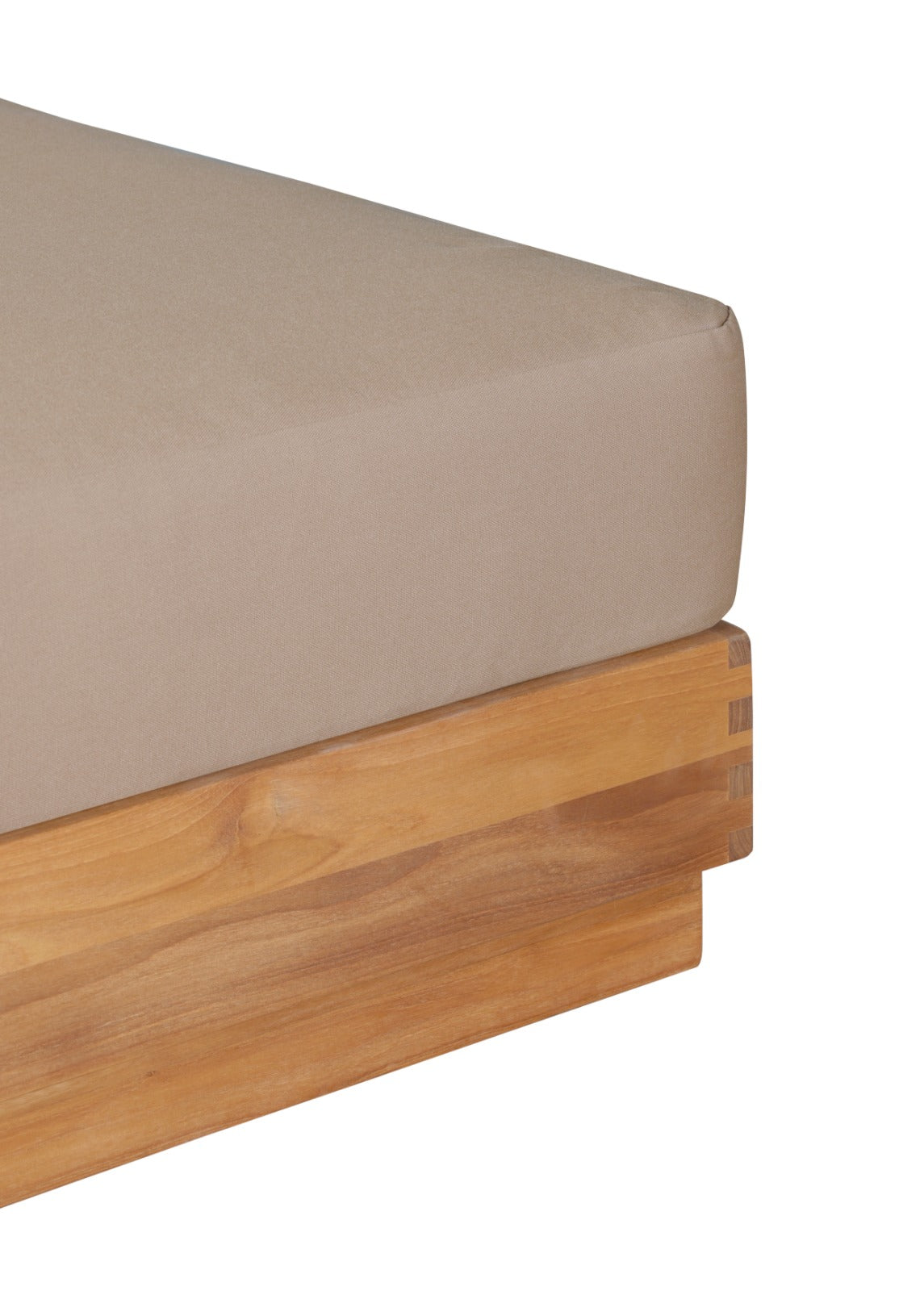 Imperial Grove Outdoor Solid Teak Wood Ottoman Upholstered Cushion