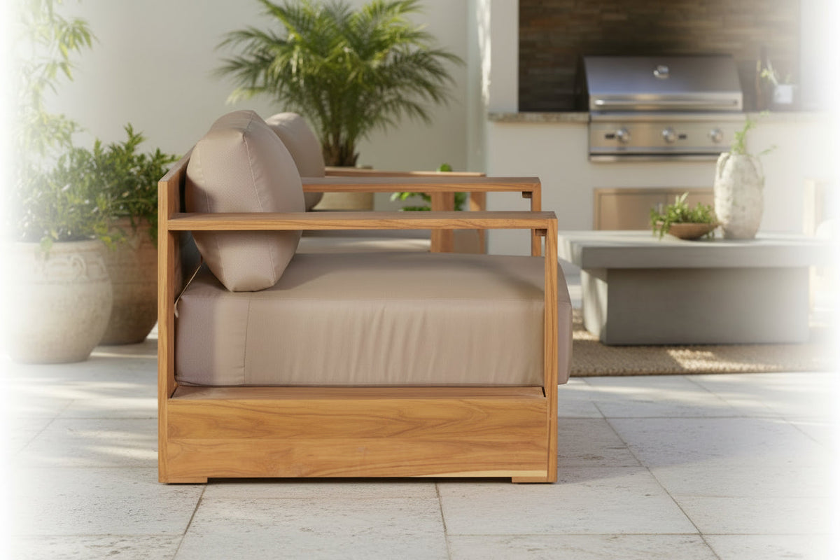 Imperial Grove Outdoor Solid Teak Wood Revolving Chair