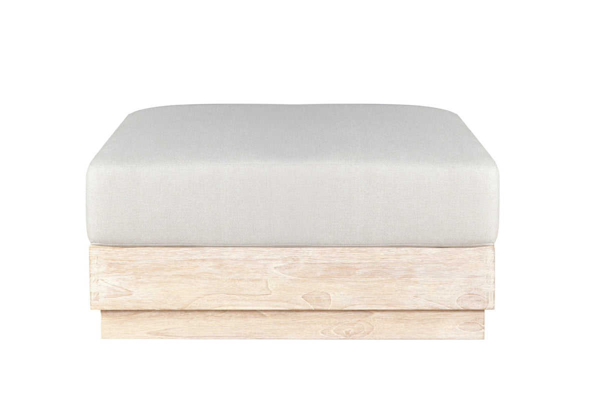 Imperial Grove Outdoor Solid Teak Wood, Natural Look Ottoman Upholstered Cushion