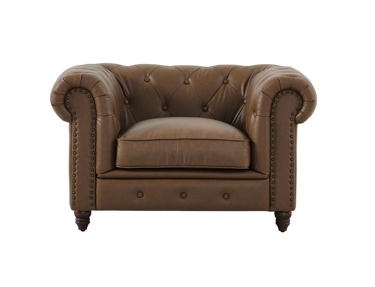 Cornelia Modern Contemporary Eco Leather Arm Chair - Brown