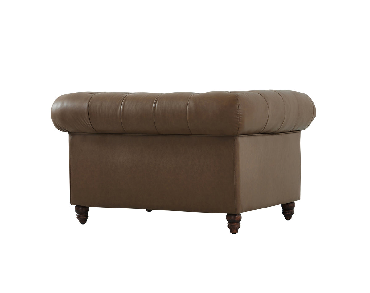 Cornelia Modern Contemporary Eco Leather Arm Chair - Brown