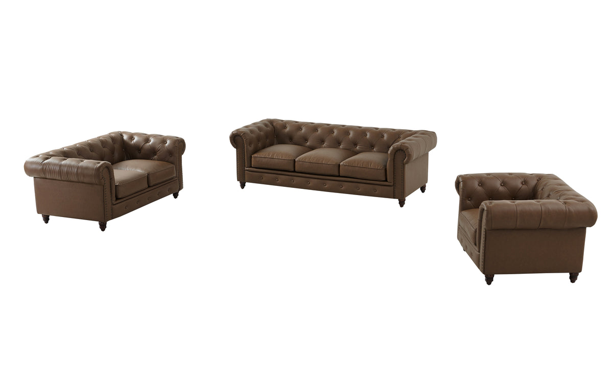 Cornelia Modern Contemporary Eco Leather Arm Chair - Brown