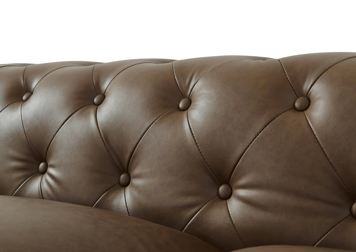 Cornelia Modern Contemporary Eco Leather Sofa - Brown