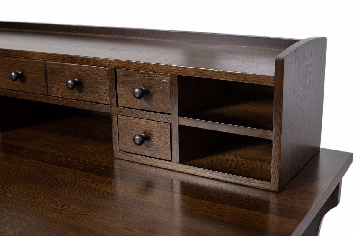 Mission Oak Desk with Removable Organizer - Walnut